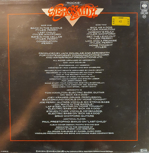 Aerosmith - Rocks (LP, Album, RE)