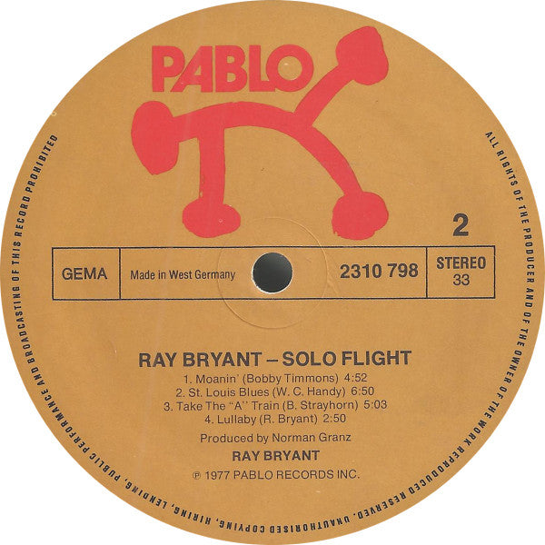 Ray Bryant - Solo Flight (LP, Album)