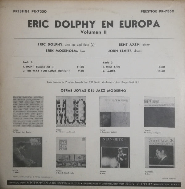 Eric Dolphy - Eric Dolphy En Europa, Vol.2 (LP, Album, Mono)