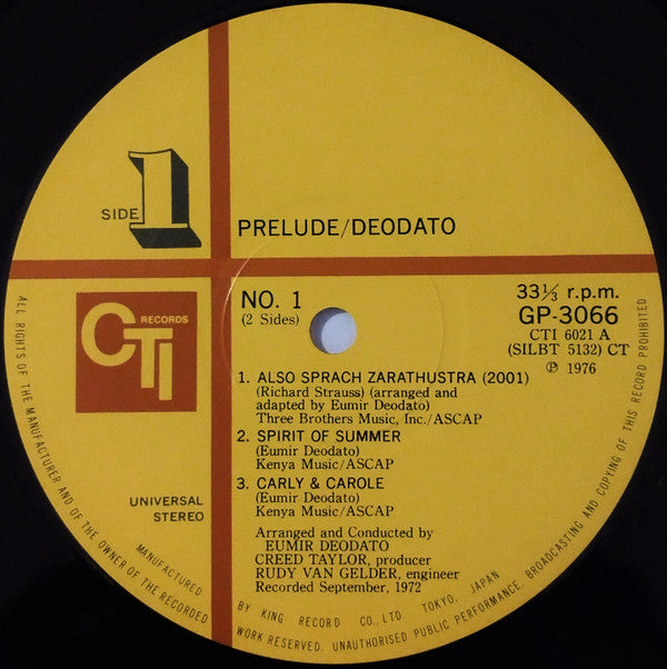 Deodato* - Prelude (LP, Album, RE, Gat)