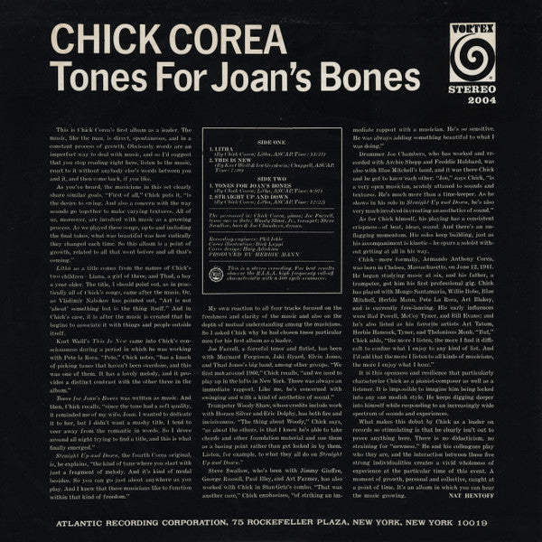 Chick Corea - Tones For Joan's Bones (LP, Album, RE)