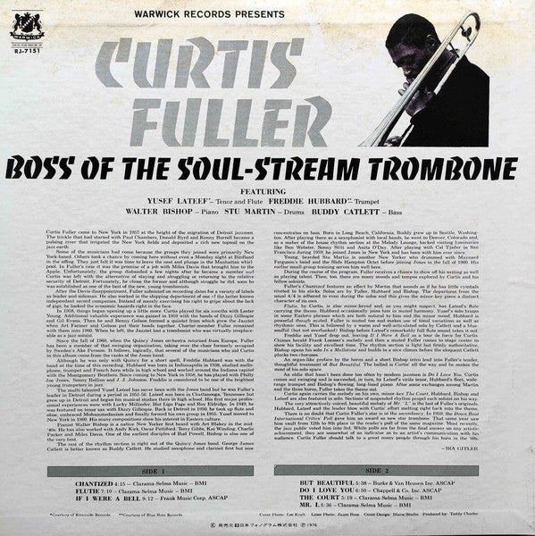 Curtis Fuller - Boss Of The Soul-Stream Trombone (LP, Album)