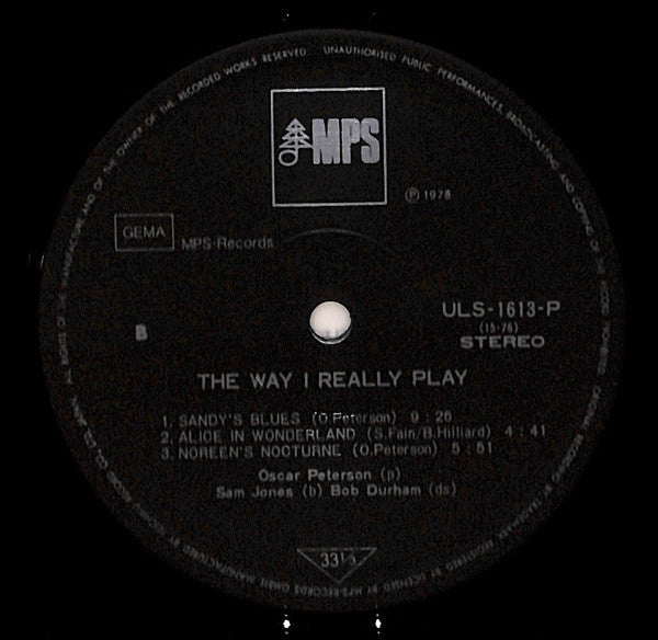 Oscar Peterson - The Way I Really Play (LP, Album)