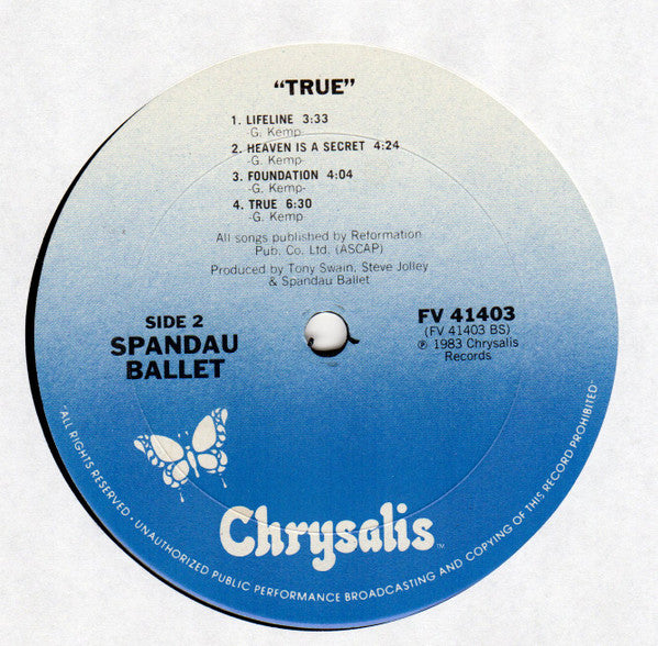 Spandau Ballet - True (LP, Album, Pit)
