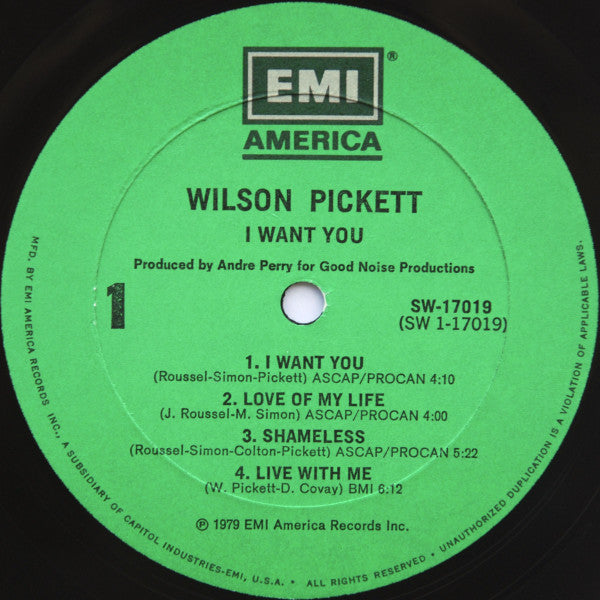 Wilson Pickett - I Want You (LP, Album, All)