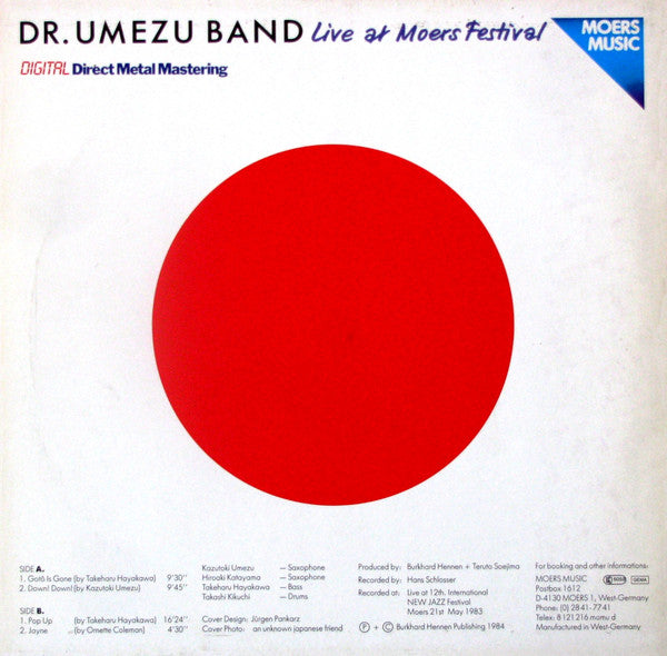 Dr. Umezu Band* - Live At Moers Festival (LP)