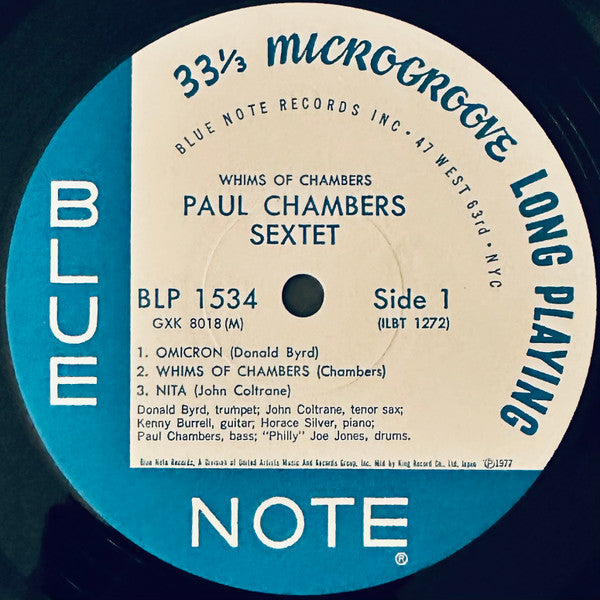 Paul Chambers Sextet - Whims Of Chambers (LP, Album, Mono, RE)