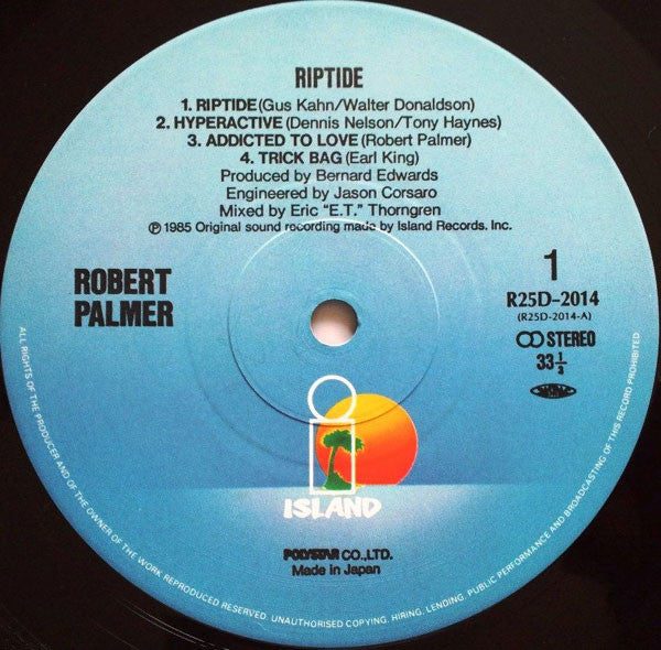 Robert Palmer - Riptide (LP, Album, RE, Gre)