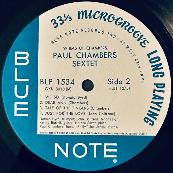 Paul Chambers Sextet - Whims Of Chambers (LP, Album, Mono, RE)