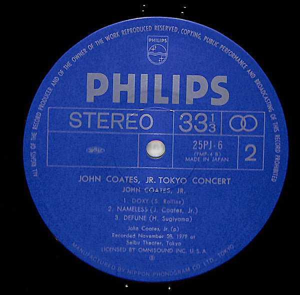 John Coates, Jr - Tokyo Concert (LP, Album)