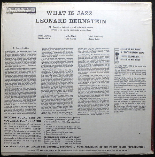 Leonard Bernstein - What Is Jazz (LP, Album)