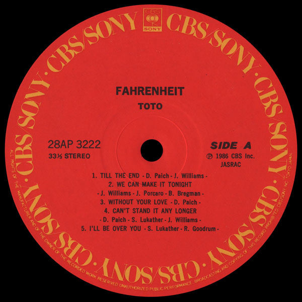 Toto - Fahrenheit (LP, Album)