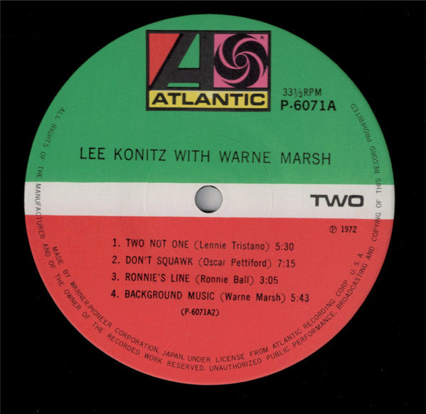 Lee Konitz & Warne Marsh - Lee Konitz With Warne Marsh (LP, Album, RE)