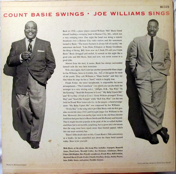 Count Basie - Count Basie Swings • Joe Williams Sings(LP, Album, Mo...