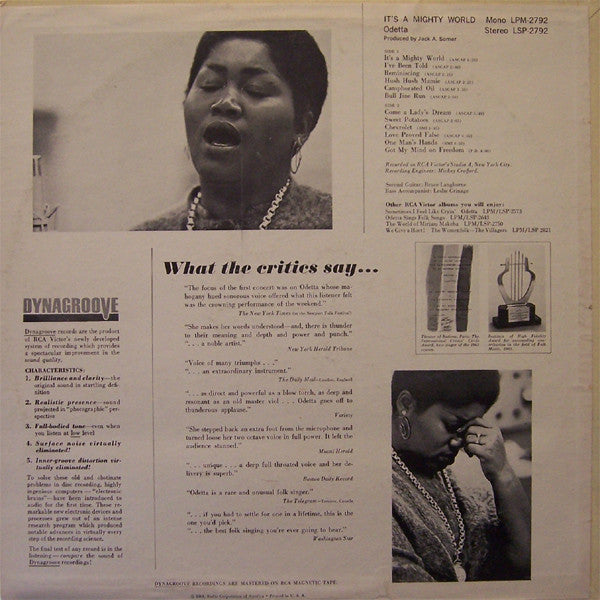 Odetta - It's A Mighty World (LP, Album)