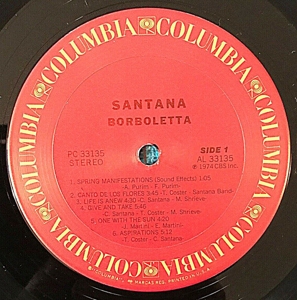 Santana - Borboletta (LP, Album, imp)