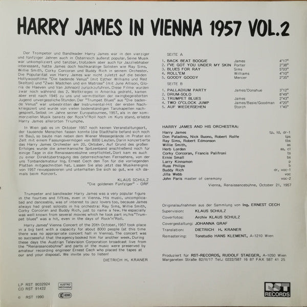 Harry James (2) - In Vienna 1957 Vol. 2 (LP, Album, RM)