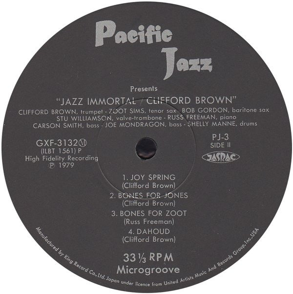 Clifford Brown Featuring Zoot Sims - Jazz Immortal (LP, Album, RE)