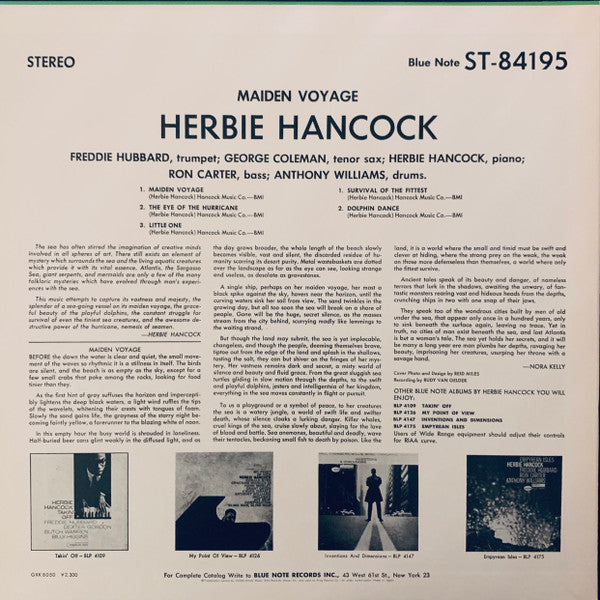 Herbie Hancock - Maiden Voyage (LP, Album, RE)