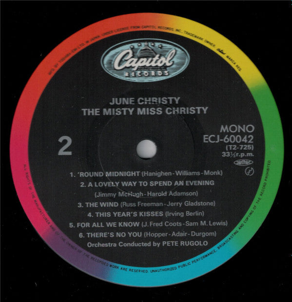 June Christy - The Misty Miss Christy (LP, Album, Mono, RE)