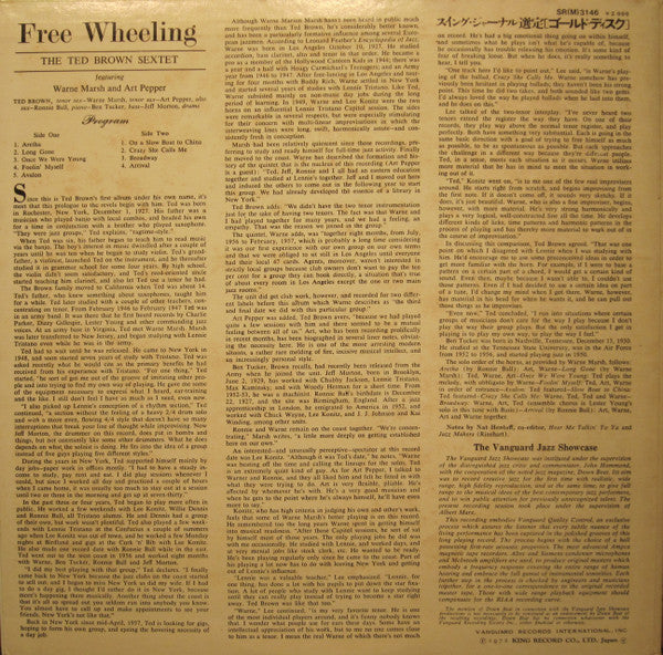 The Ted Brown Sextet - Free Wheeling(LP, Album, Mono, RE)