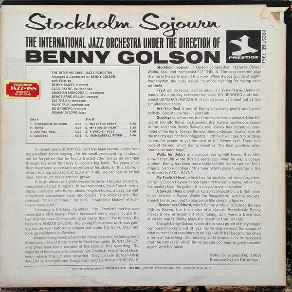 The International Jazz Orchestra - Stockholm Sojourn(LP, Album)