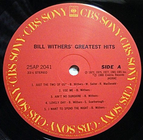 Bill Withers - Bill Withers' Greatest Hits (LP, Comp)