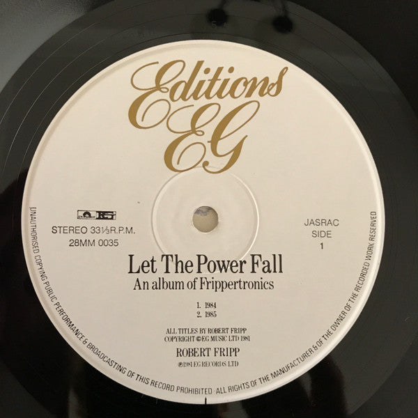 Robert Fripp - Let The Power Fall (LP, Album)