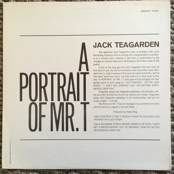 Jack Teagarden - A Portrait Of Mr. T (LP, Album, Mono)
