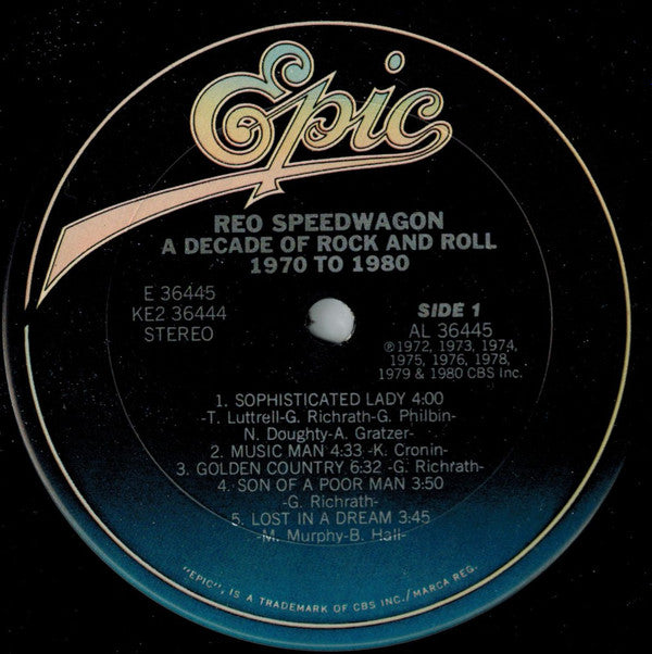 REO Speedwagon - A Decade Of Rock And Roll 1970 To 1980 (2xLP, Comp)