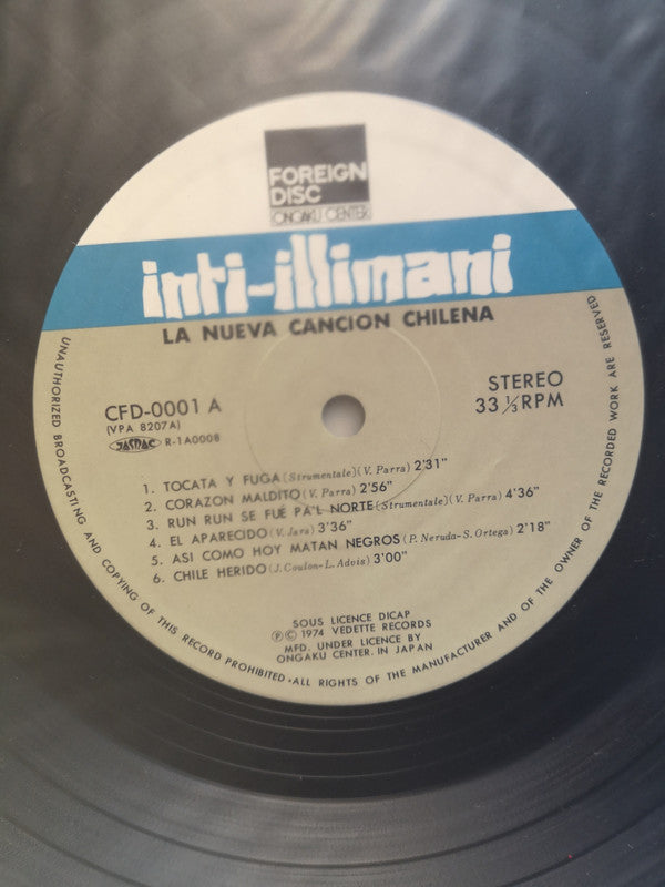 Inti Illimani - La Nueva Cancion Chilena (LP, Album)