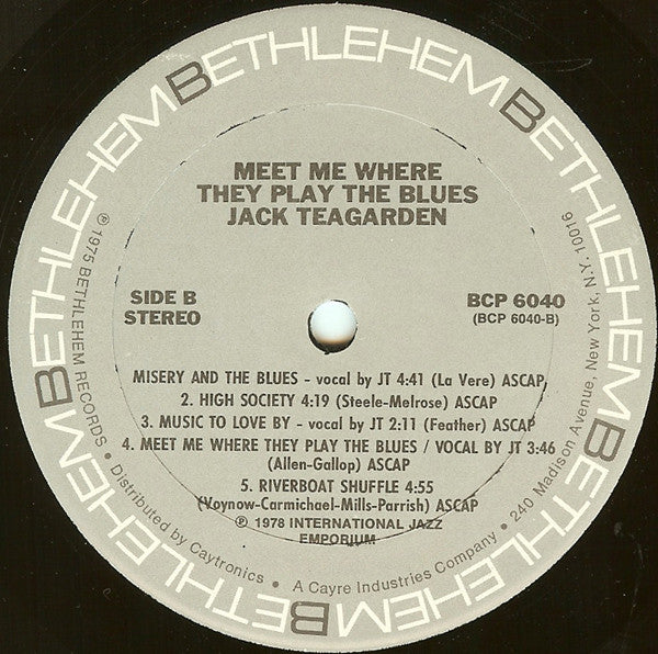 Jack Teagarden - Meet Me Where They Play The Blues (LP, Album, RE)