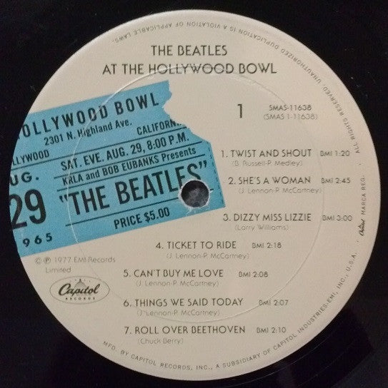 The Beatles - The Beatles At The Hollywood Bowl (LP, Album, Gol)
