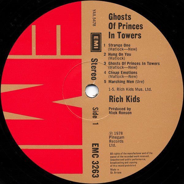 Rich Kids - Ghosts Of Princes In Towers (LP, Album)