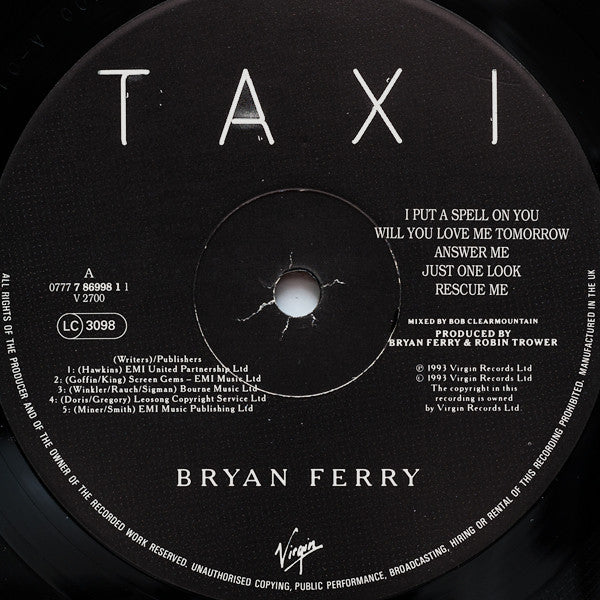 Bryan Ferry - Taxi (LP, Album)