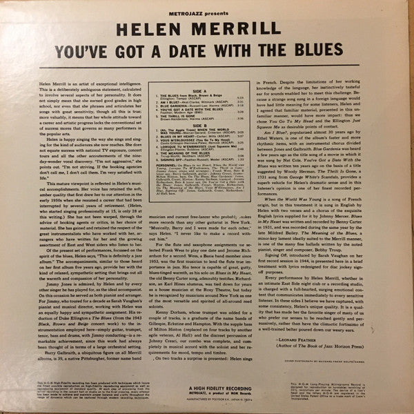 Helen Merrill - You've Got A Date With The Blues (LP)