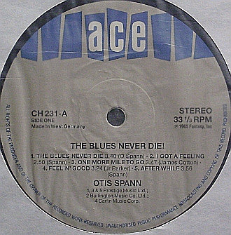 Otis Spann - The Blues Never Die! (LP, Album, RE)