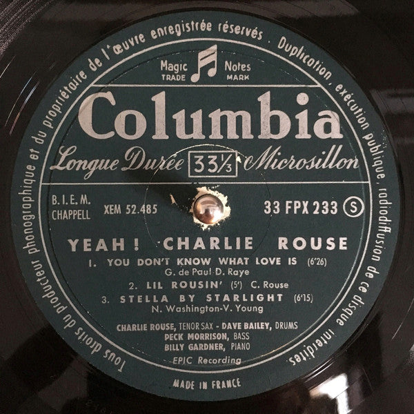 Charlie Rouse - Yeah! (LP, Album, Mono)