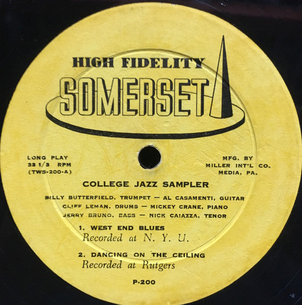 Billy Butterfield And The Essex Five - College Jazz Sampler(LP, Alb...