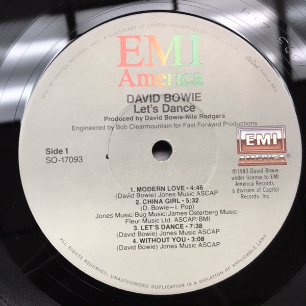 David Bowie - Let's Dance (LP, Album, Jac)