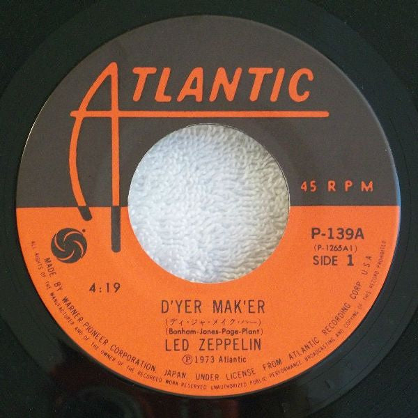 Led Zeppelin - D'Yer Maker (7"", RE)