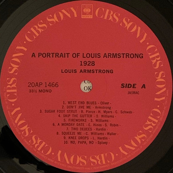 Louis Armstrong - A Portrait Of Louis Armstrong 1928(LP, Album, Com...