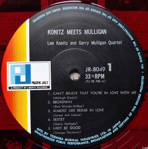 Lee Konitz - Konitz Meets Mulligan(LP, Album, RE)