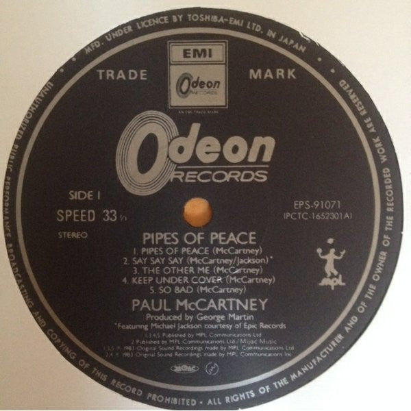 Paul McCartney - Pipes Of Peace (LP, Album)