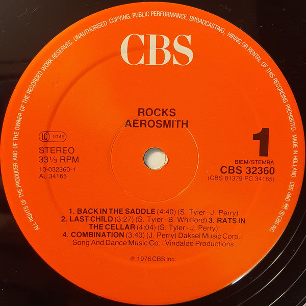 Aerosmith - Rocks (LP, Album, RE)