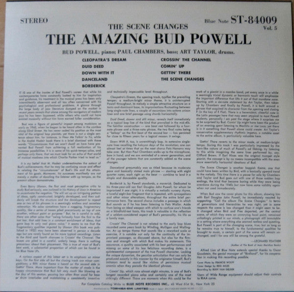 The Amazing Bud Powell* - The Scene Changes, Vol. 5 (LP, Album, RE)