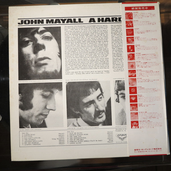 John Mayall And The Bluesbreakers* - A Hard Road (LP, Album)