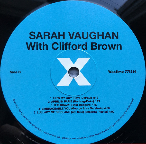 Sarah Vaughan - Sarah Vaughan With Clifford Brown(LP, Album, Ltd, R...