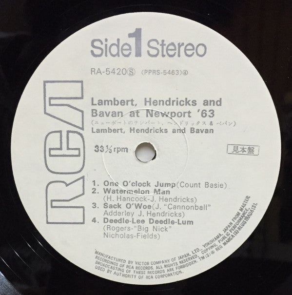 Lambert, Hendricks & Bavan - At Newport '63 (LP, Album, Promo)
