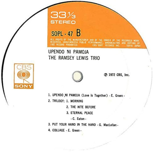 The Ramsey Lewis Trio - Upendo Ni Pamoja (LP, Album)